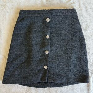 H&M Black Textured Mini Skirt